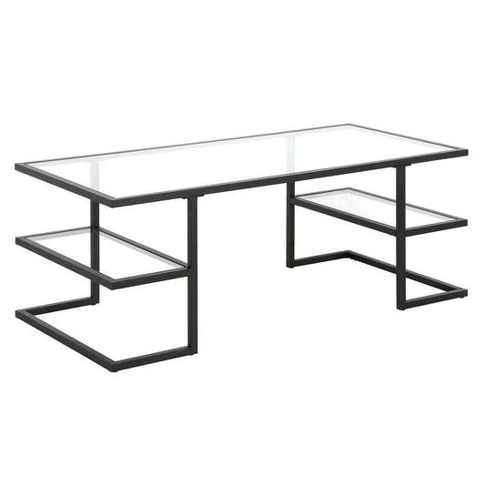 Hudson & Canal - Circe 47in Wide Rectangular Coffee Table in Blackened Bronze - CT1280 veiw 1