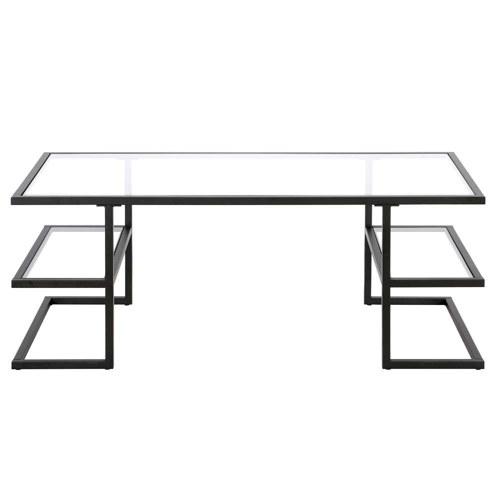 Hudson & Canal - Circe 47in Wide Rectangular Coffee Table in Blackened Bronze - CT1280 veiw 3