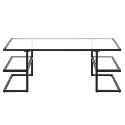 Hudson & Canal - Circe 47in Wide Rectangular Coffee Table in Blackened Bronze - CT1280 veiw 3