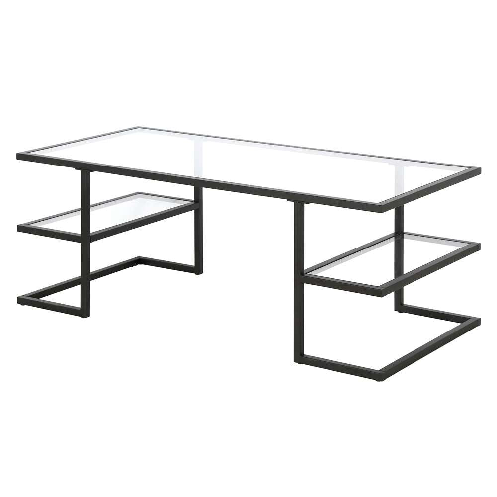 Hudson & Canal - Circe 47in Wide Rectangular Coffee Table in Blackened Bronze - CT1280 veiw 4