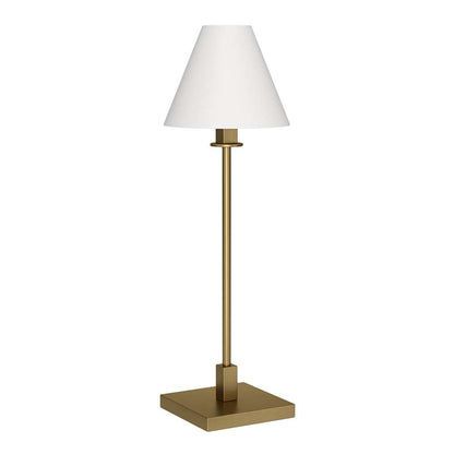 Hudson & Canal - Clement 28in Tall Table Lamp with Fabric Shade in Brass/White - TL1912 veiw 1