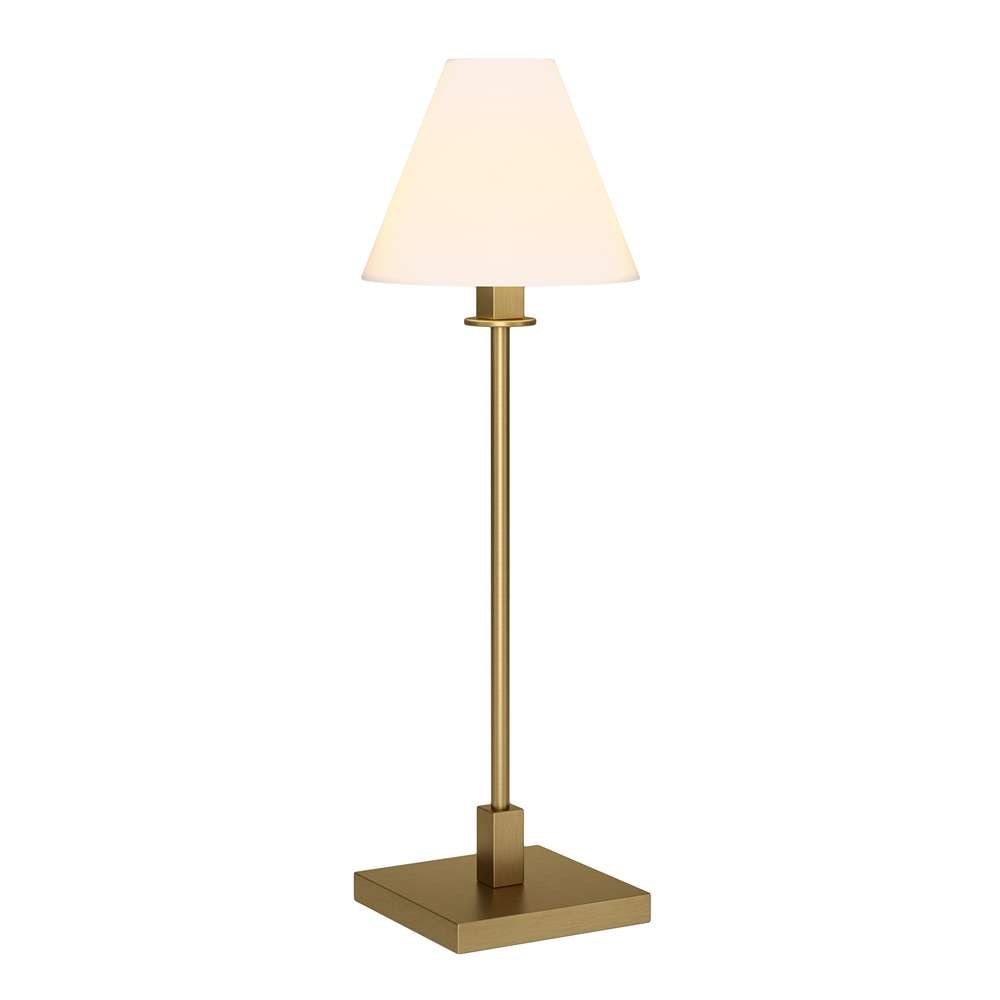 Hudson & Canal - Clement 28in Tall Table Lamp with Fabric Shade in Brass/White - TL1912 veiw 3