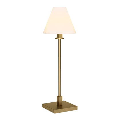 Hudson & Canal - Clement 28in Tall Table Lamp with Fabric Shade in Brass/White - TL1912 veiw 3