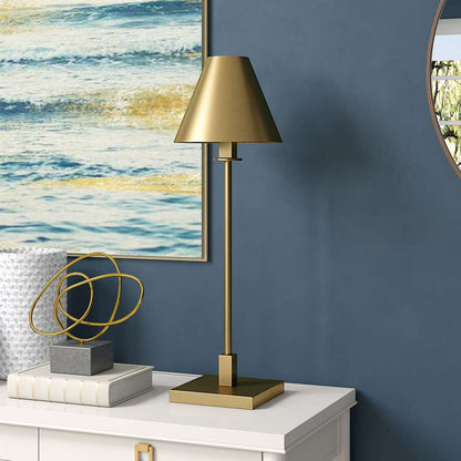 Hudson & Canal - Clement 28in Tall Table Lamp with Metal Shade in Brass/Brass - TL1910 veiw 2