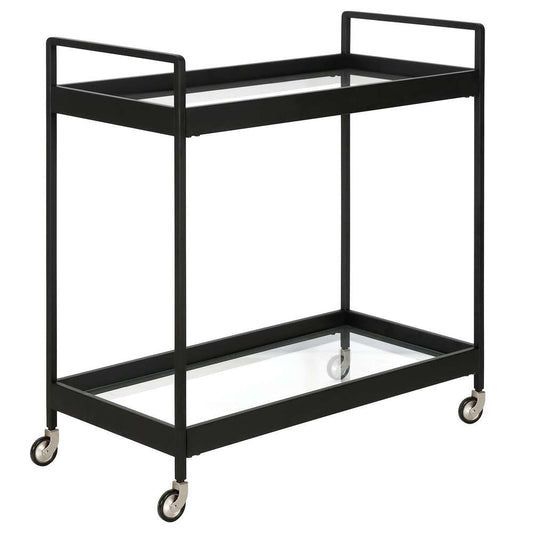 Hudson & Canal - Cooper 33in Wide Rectangular Bar Cart in Blackened Bronze - BC0544 veiw 1