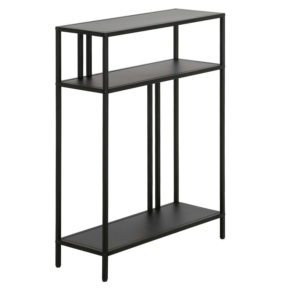 Hudson & Canal - Cortland 22in Wide Rectangular Console Table with Metal Shelves in Blackened Bronze - AT1178 veiw 1