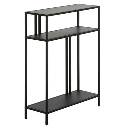 Hudson & Canal - Cortland 22in Wide Rectangular Console Table with Metal Shelves in Blackened Bronze - AT1178 veiw 1
