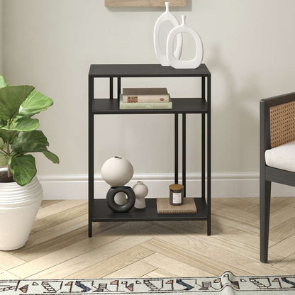 Hudson & Canal - Cortland 22in Wide Rectangular Console Table with Metal Shelves in Blackened Bronze - AT1178 veiw 2