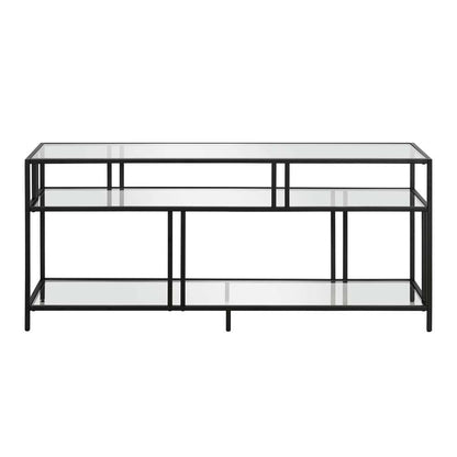 Hudson & Canal - Cortland Rectangular TV Stand with Glass Shelves for TVs up to 60in in Blackened Bronze - TV0487 veiw 3