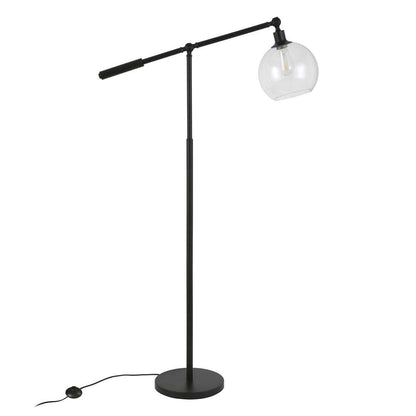Hudson & Canal - Dardan 60.62in Tall Floor Lamp with Glass Shade in Blackened Bronze/Seeded - FL0118 veiw 3