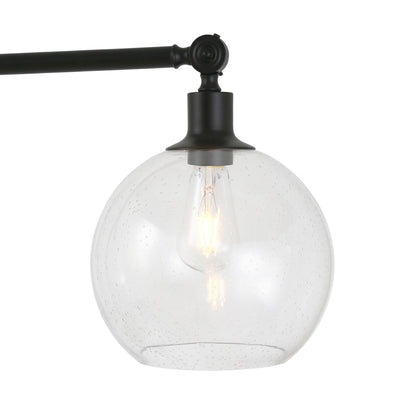 Hudson & Canal - Dardan 60.62in Tall Floor Lamp with Glass Shade in Blackened Bronze/Seeded - FL0118