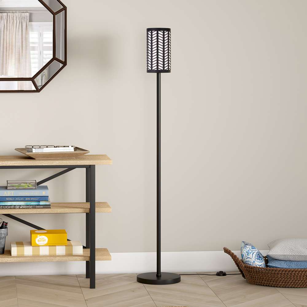 Hudson & Canal - Delia 63.5in Tall Floor Lamp with Metal Shade in Blackened Bronze/Blackened Bronze - FL0578 veiw 2