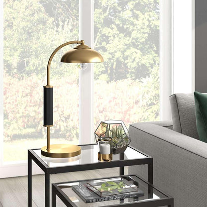 Hudson & Canal - Denton 24in Tall Two-Tone Table Lamp with Metal Shade in Brass/Matte Black/Brass - TL1205 veiw 2