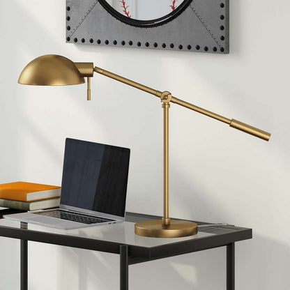 Hudson & Canal - Dexter 23.25in Tall Boom Arm Table Lamp with Metal Shade in Brass/Brass - TL1024 veiw 2