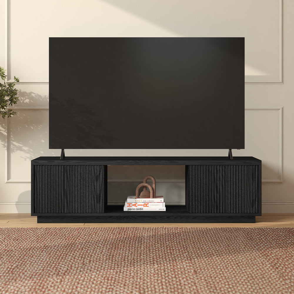 Hudson & Canal - Dorian Rectangular TV Stand for TVs up to 65in in Black Grain - TV2305