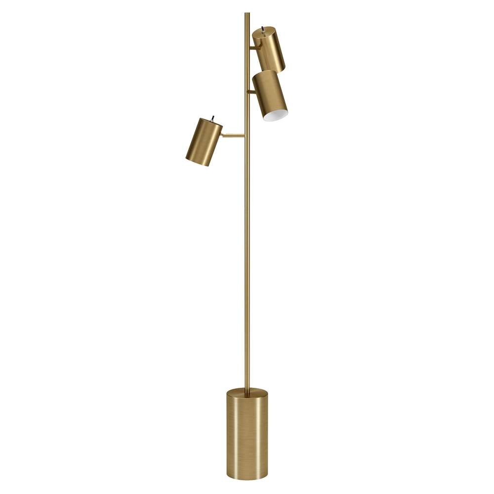 Hudson & Canal - Dorset 3-Light Floor Lamp with Metal Shades in Brass/Brass - FL1578 veiw 1