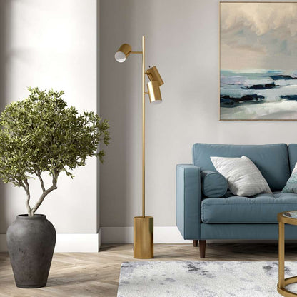 Hudson & Canal - Dorset 3-Light Floor Lamp with Metal Shades in Brass/Brass - FL1578 veiw 2
