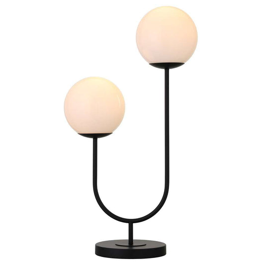 Hudson & Canal - Dufrene 2-Light Table Lamp with Glass Shades in Blackened Bronze/White Milk - TL1990 veiw 2