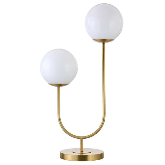 Hudson & Canal - Dufrene 2-Light Table Lamp with Glass Shades in Brass/White Milk - TL1991 veiw 1