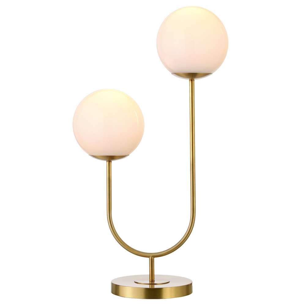 Hudson & Canal - Dufrene 2-Light Table Lamp with Glass Shades in Brass/White Milk - TL1991 veiw 2