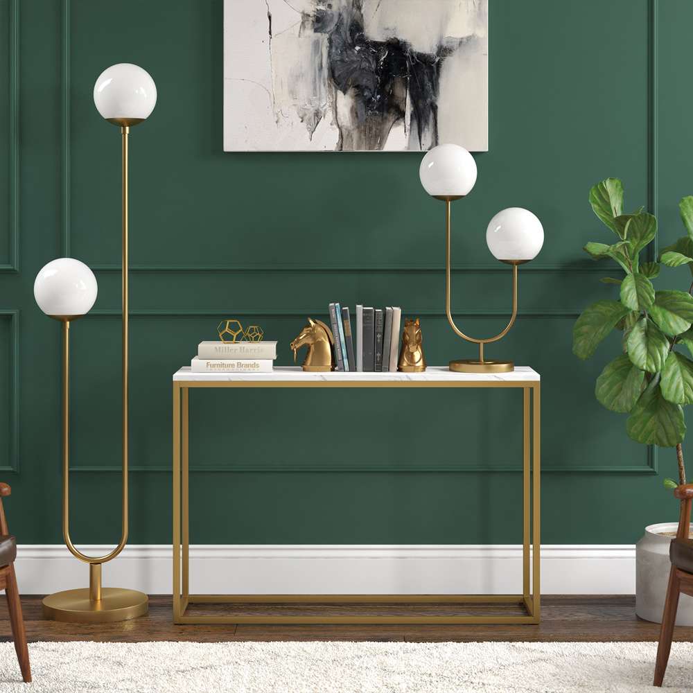 Hudson & Canal - Dufrene 2-Light Table Lamp with Glass Shades in Brass/White Milk - TL1991 veiw 5