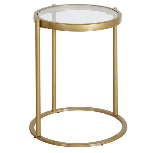 Hudson & Canal - Duxbury 16in Wide Round Side Table in Brass - ST1355 veiw 1