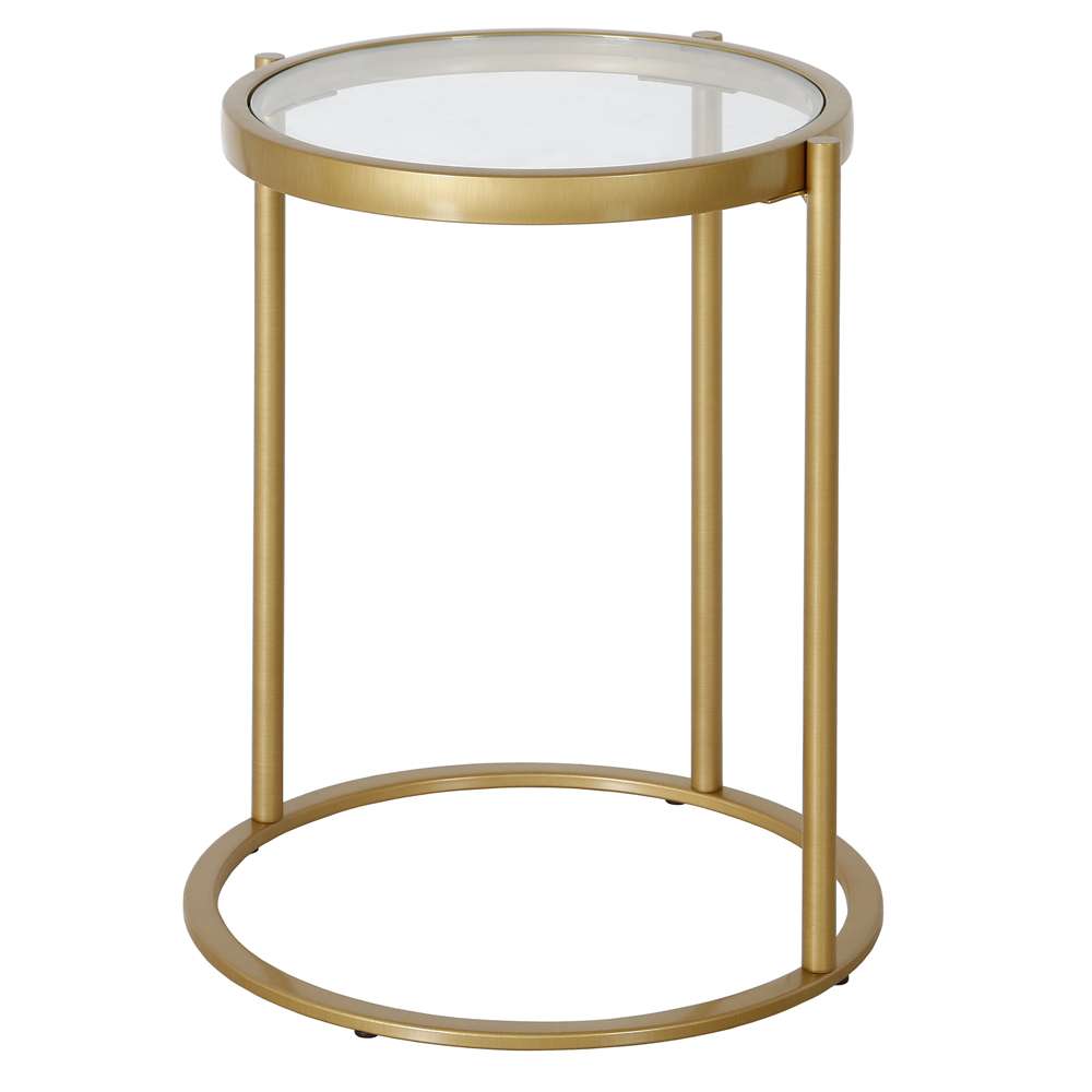 Hudson & Canal - Duxbury 16in Wide Round Side Table in Brass - ST1355 veiw 4