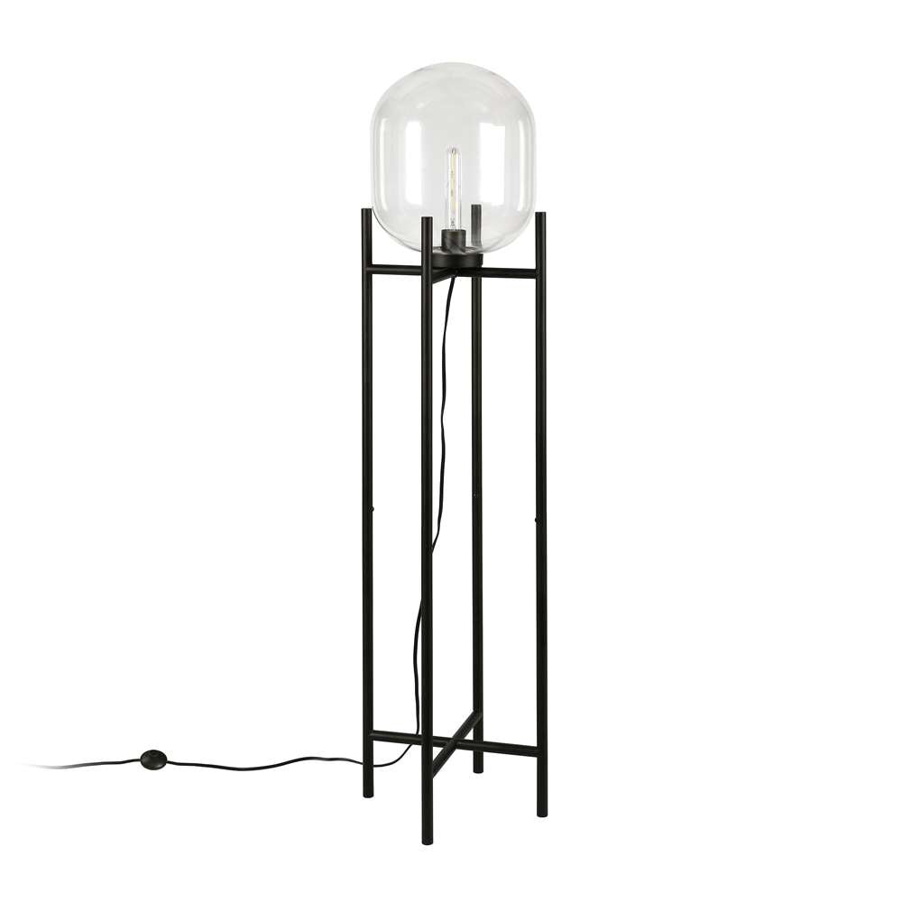 Hudson & Canal - Edison 55in Tall Floor Lamp with Glass Shade in Blackened Bronze/Clear - FL0338 veiw 1