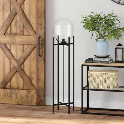 Hudson & Canal - Edison 55in Tall Floor Lamp with Glass Shade in Blackened Bronze/Clear - FL0338 veiw 2