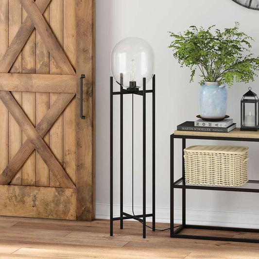 Hudson & Canal - Edison 55in Tall Floor Lamp with Glass Shade in Blackened Bronze/Clear - FL0338 veiw 2