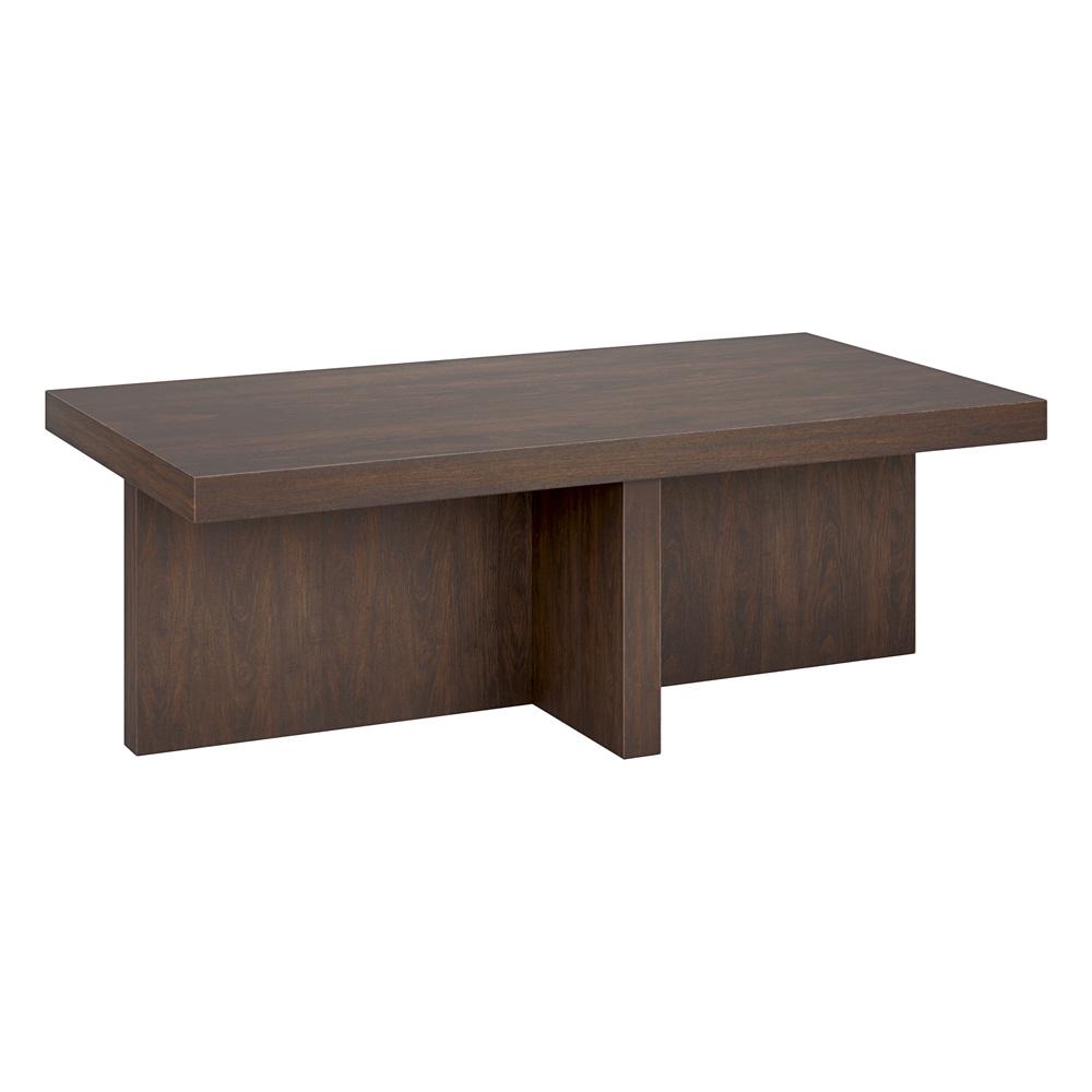 Hudson & Canal - Elna 44in Wide Rectangular Coffee Table in Alder Brown - CT2106 veiw 1