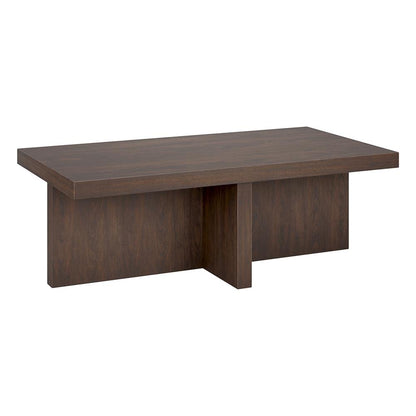 Hudson & Canal - Elna 44in Wide Rectangular Coffee Table in Alder Brown - CT2106 veiw 1