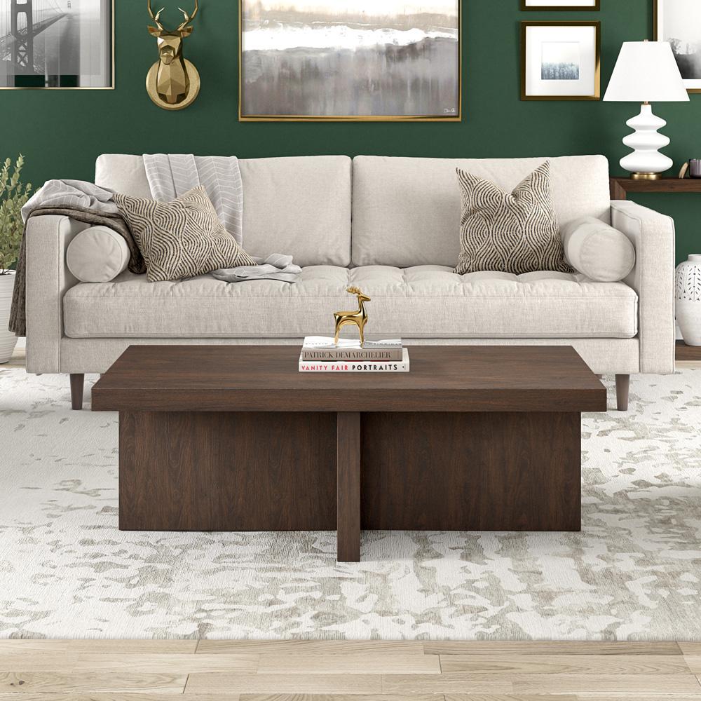 Hudson & Canal - Elna 44in Wide Rectangular Coffee Table in Alder Brown - CT2106 veiw 5