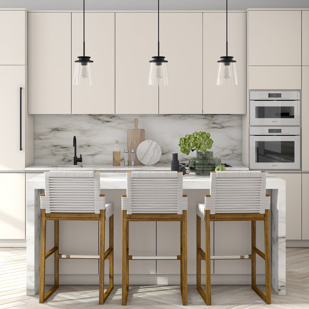 Hudson & Canal - Elwood 7.12in Wide Pendant with Glass Shade in Blackened Bronze/Clear - PD0725