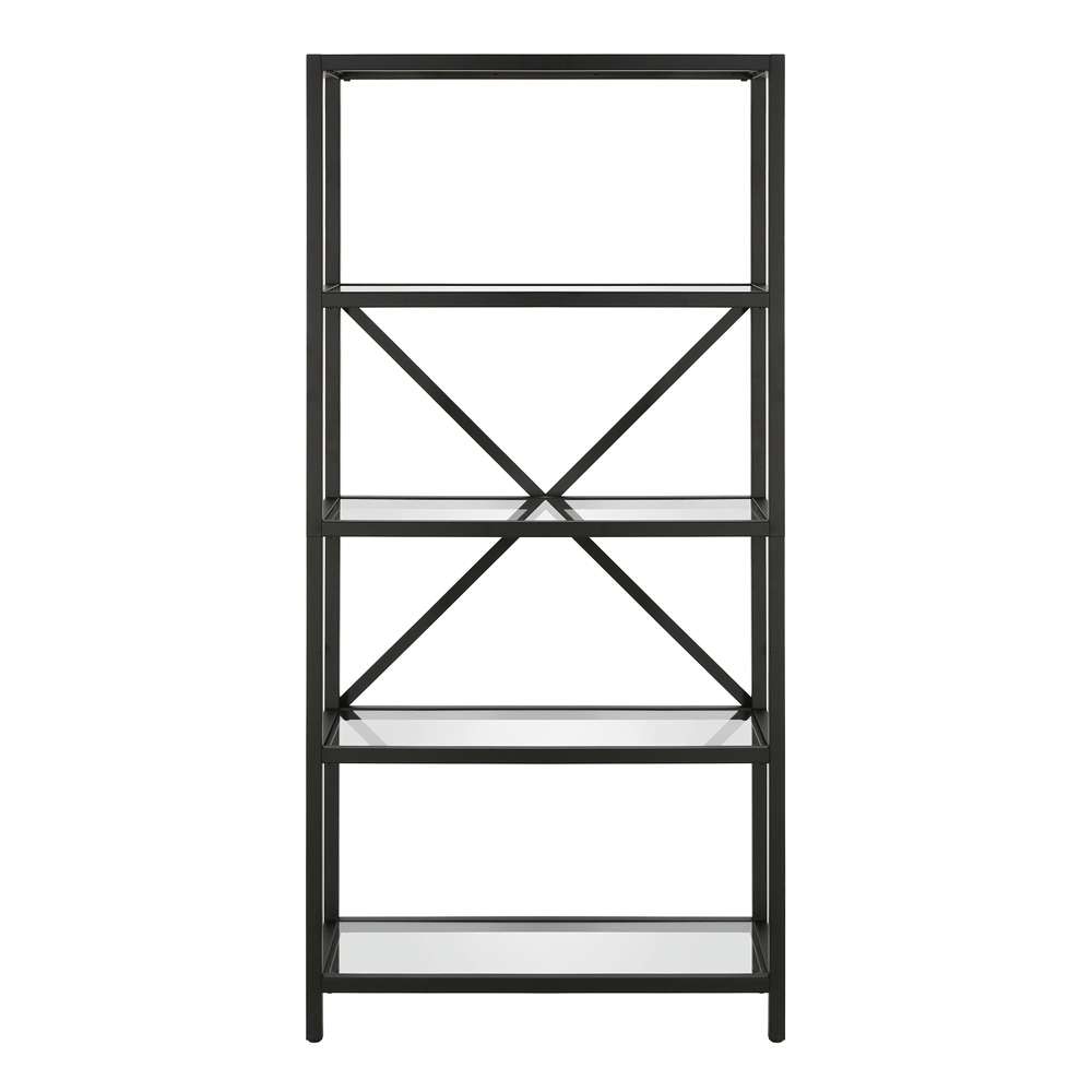 Hudson & Canal - Etta 63in Tall Rectangular Bookcase in Blackened Bronze - BK0438 veiw 3