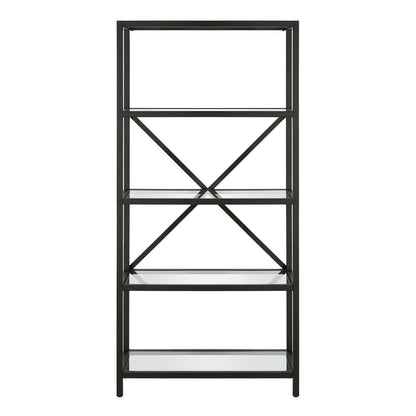 Hudson & Canal - Etta 63in Tall Rectangular Bookcase in Blackened Bronze - BK0438 veiw 3