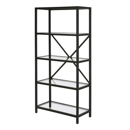 Hudson & Canal - Etta 63in Tall Rectangular Bookcase in Blackened Bronze - BK0438 veiw 4
