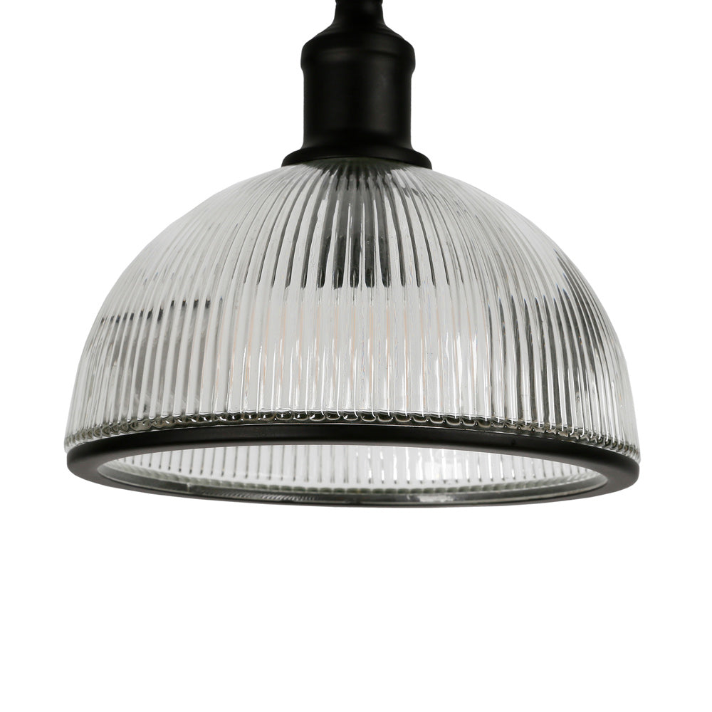 Hudson & Canal - Frenkel 58in Tall Floor Lamp with Ribbed Glass Shade in Blackened Bronze/Clear - FL0421