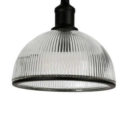 Hudson & Canal - Frenkel 58in Tall Floor Lamp with Ribbed Glass Shade in Blackened Bronze/Clear - FL0421