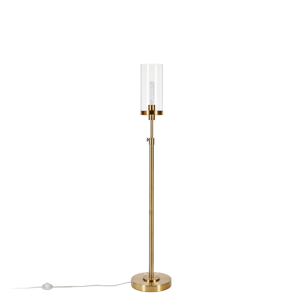 Hudson & Canal - Frieda 66in Tall Floor Lamp with Glass Shade in Brass/Clear - FL0309