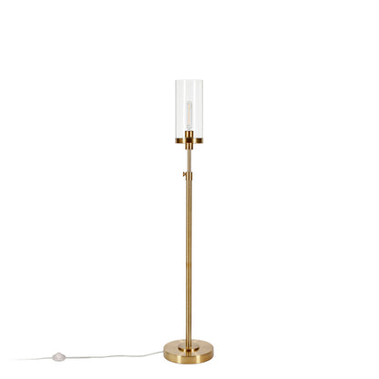 Hudson & Canal - Frieda 66in Tall Floor Lamp with Glass Shade in Brass/Clear - FL0309