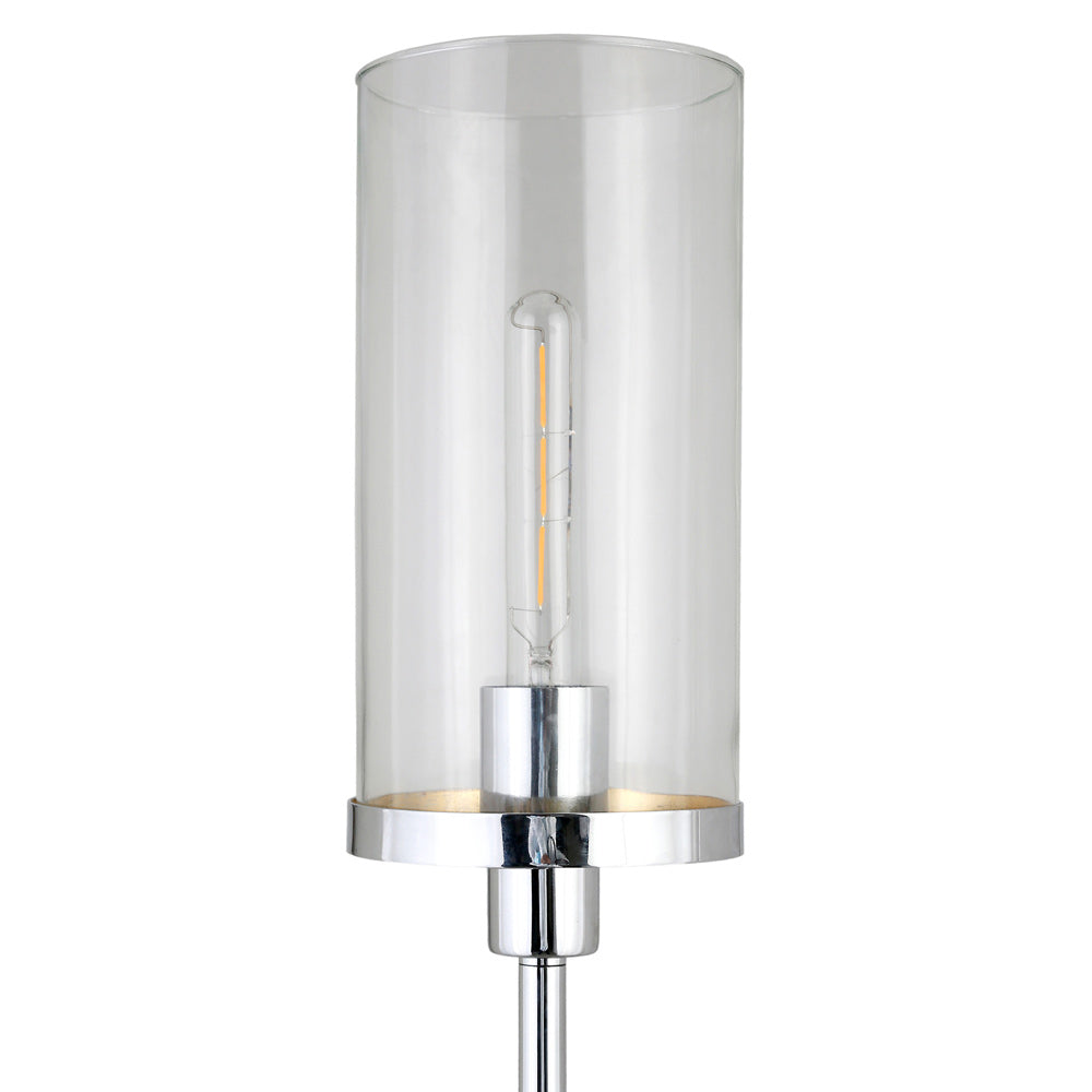 Hudson & Canal - Frieda 66in Tall Floor Lamp with Glass Shade in Polished Nickel/Clear - FL0457