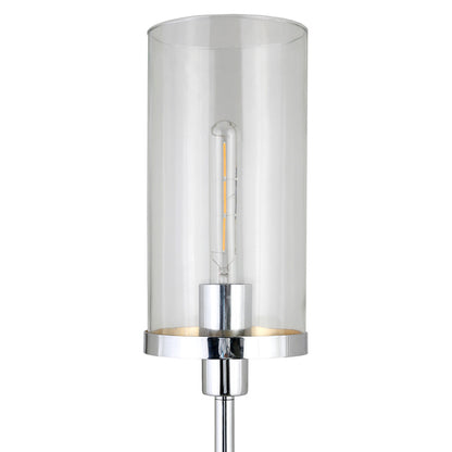 Hudson & Canal - Frieda 66in Tall Floor Lamp with Glass Shade in Polished Nickel/Clear - FL0457