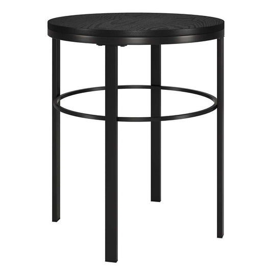 Hudson & Canal - Gaia 20in Wide Round Side Table with MDF Top in Blackened Bronze/Black Grain - ST1884 veiw 1