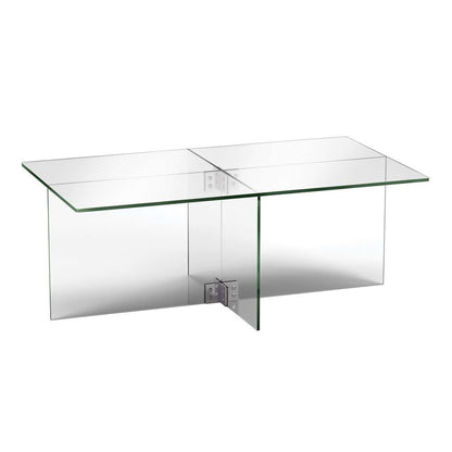 Hudson & Canal - Gehry 24 Wide Rectangular Coffee Table in Clear Glass - CT0049 veiw 1