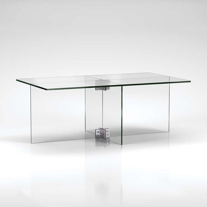 Hudson & Canal - Gehry 24 Wide Rectangular Coffee Table in Clear Glass - CT0049 veiw 3