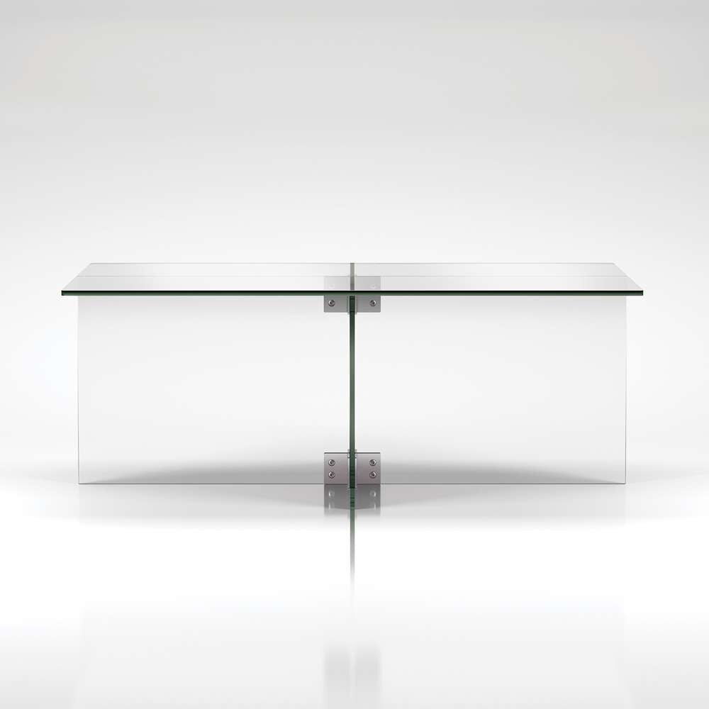 Hudson & Canal - Gehry 24 Wide Rectangular Coffee Table in Clear Glass - CT0049 veiw 4