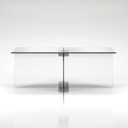 Hudson & Canal - Gehry 24 Wide Rectangular Coffee Table in Clear Glass - CT0049 veiw 4
