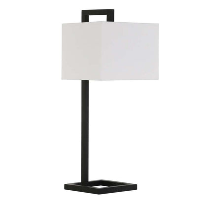 Hudson & Canal - Grayson 26in Tall Table Lamp with Fabric Shade in Blackened Bronze/White - TL0566 veiw 1
