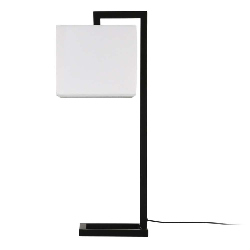 Hudson & Canal - Grayson 26in Tall Table Lamp with Fabric Shade in Blackened Bronze/White - TL0566 veiw 3